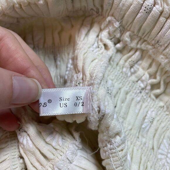 R.Vivimos Milkmaid Puff Sleeve Floral Ruffled Coquette Swing Mini Dress Size 0/2 - Picture 7 of 12